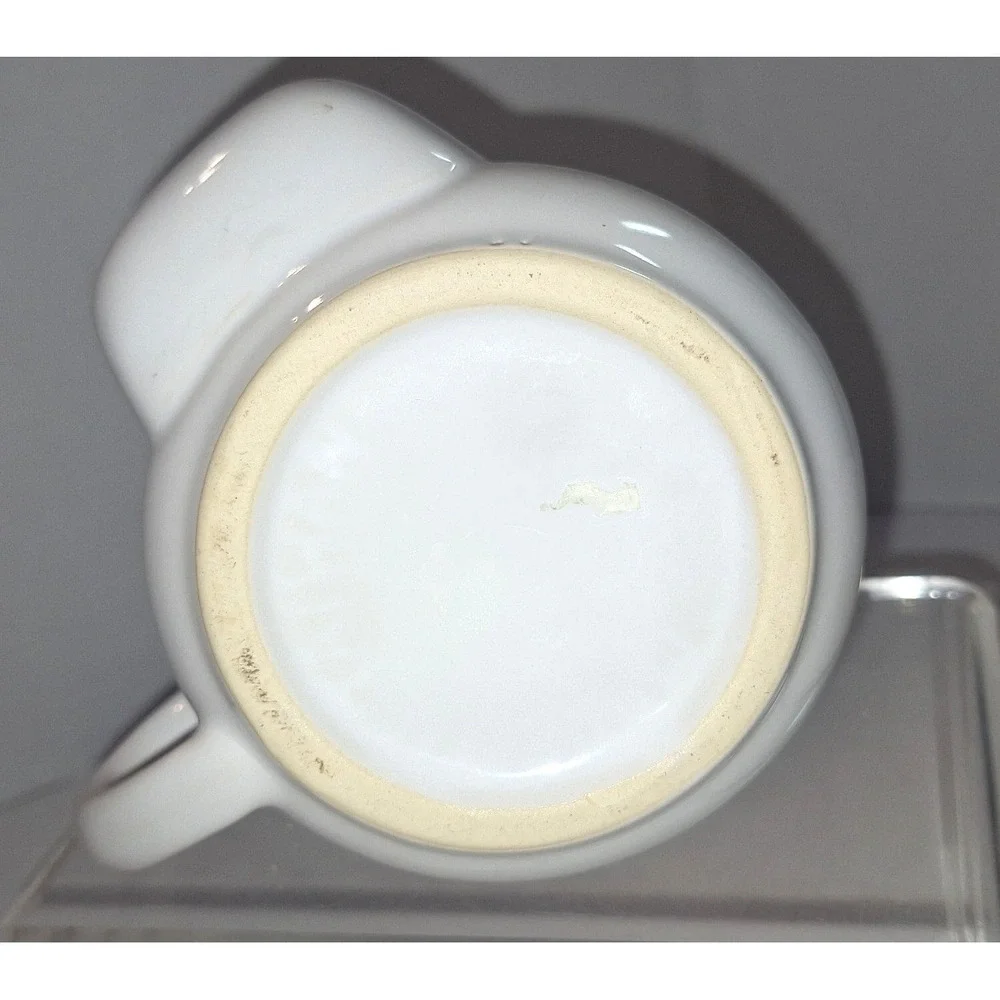Vintage White Ceramic tea bag holder mug Cat Kitten Heart Cottagecore Tea Cup